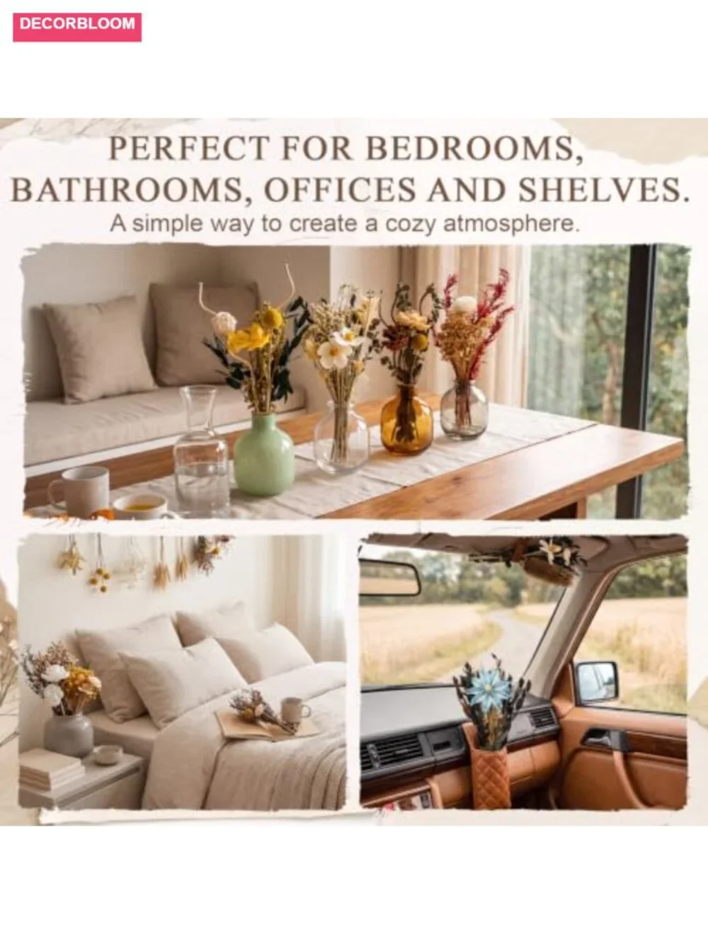 Reed Diffuser Sticks Flowers Set of 15 Natural Rattan Home Fragrance Decor